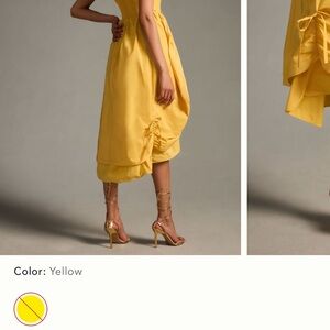 Anthropologie Asymmetrical Yellow Dress